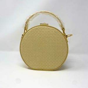 JustFab Rattan Canteen Crossbody, Natural